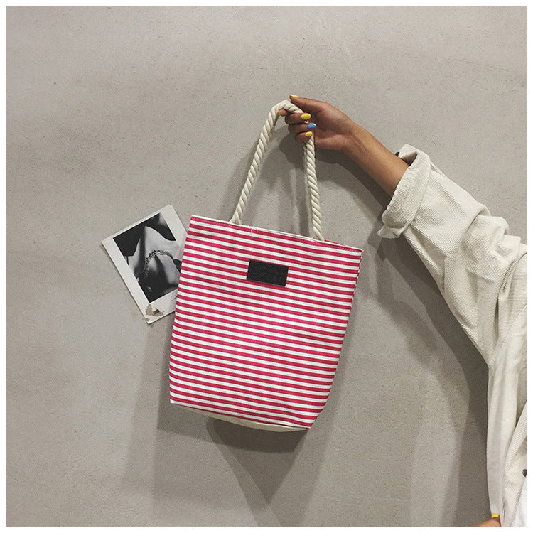 Shoulder Stripe Tote Summer Beach Bag