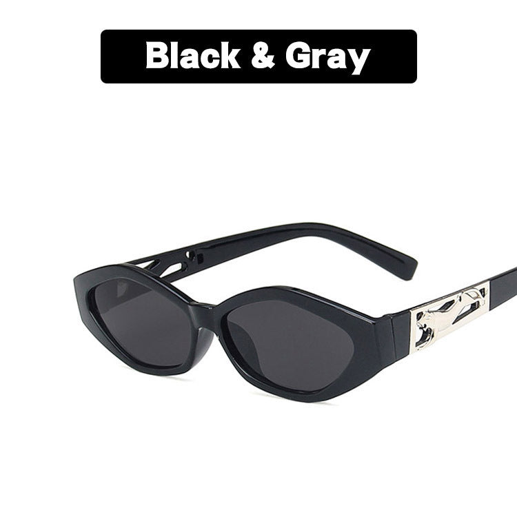 SO&EI Retro Small Frame Polygon Cat Eyes Sunglasses