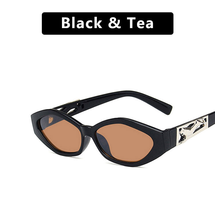 SO&EI Retro Small Frame Polygon Cat Eyes Sunglasses