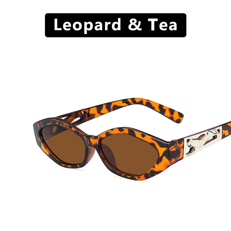 SO&EI Retro Small Frame Polygon Cat Eyes Sunglasses