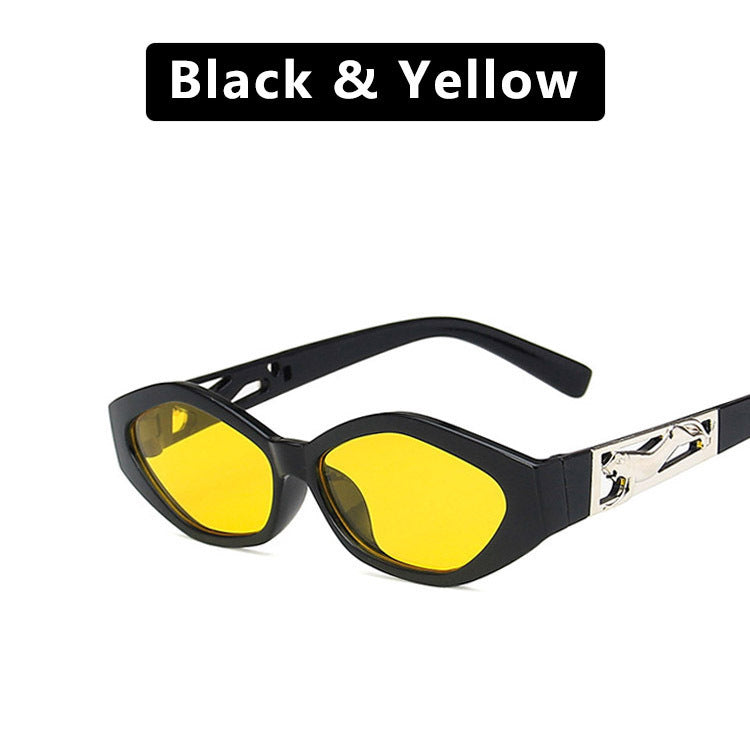 SO&EI Retro Small Frame Polygon Cat Eyes Sunglasses