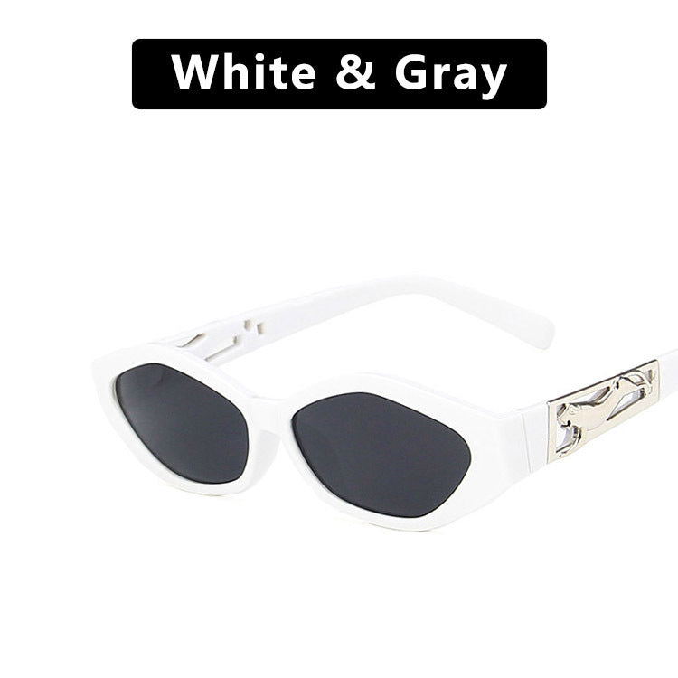 SO&EI Retro Small Frame Polygon Cat Eyes Sunglasses