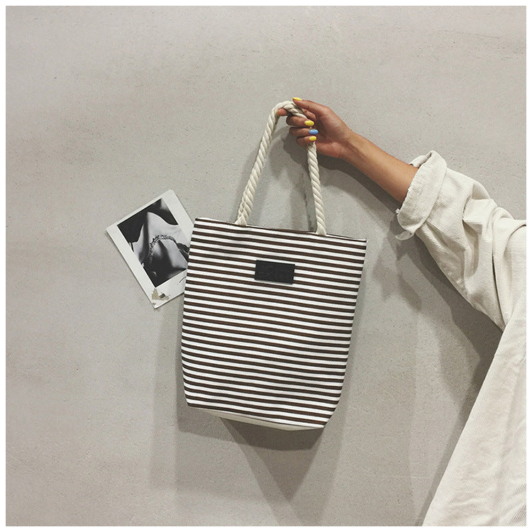 Shoulder Stripe Tote Summer Beach Bag