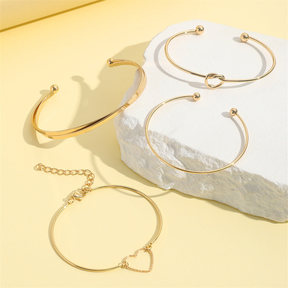 Heart Letter Love Bangle Bracelet
