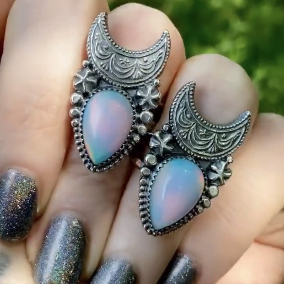Creative Vintage Geometry Shape Moon Rings