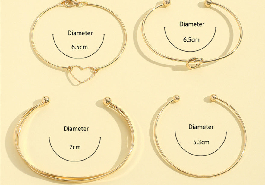Heart Letter Love Bangle Bracelet