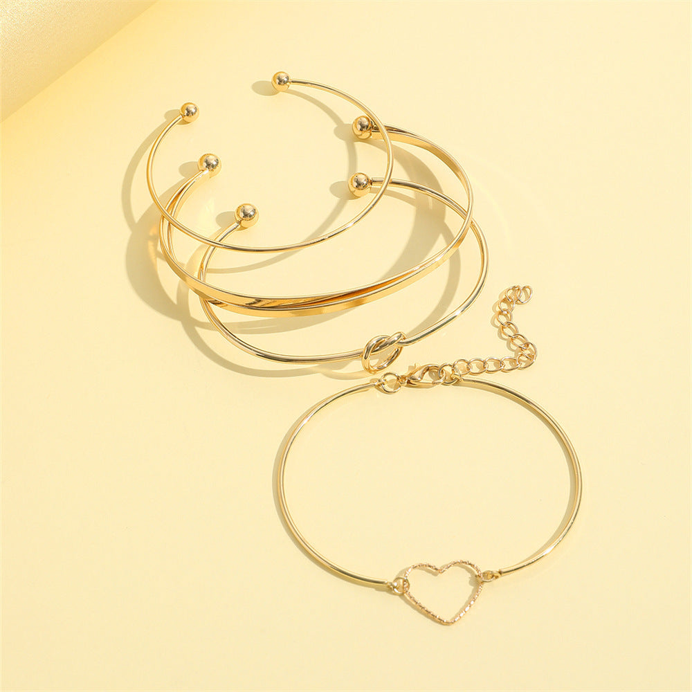 Heart Letter Love Bangle Bracelet