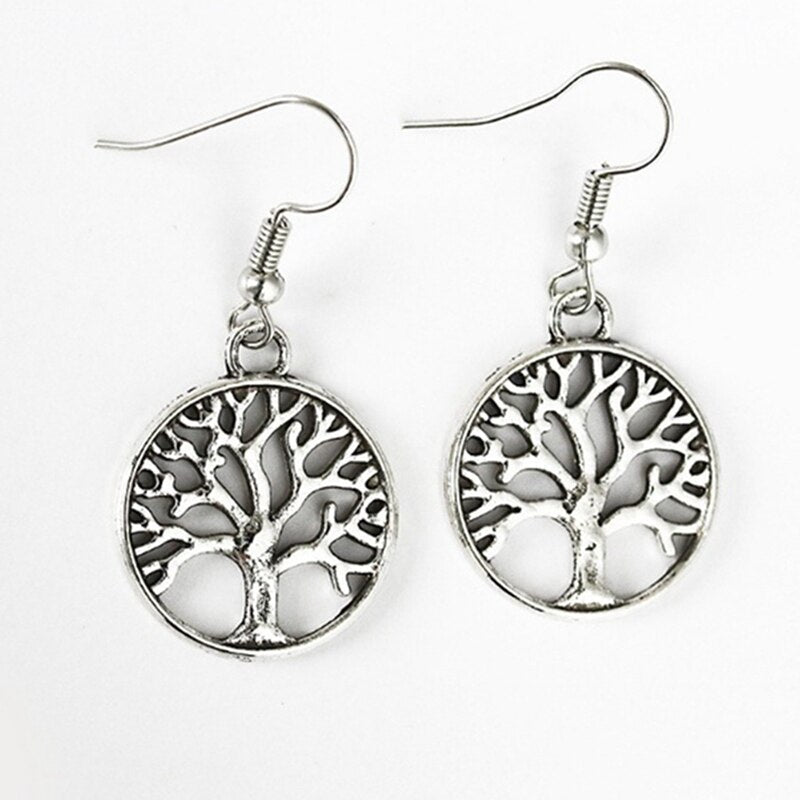 Tree Of Life Pendulum Pendant Earrings