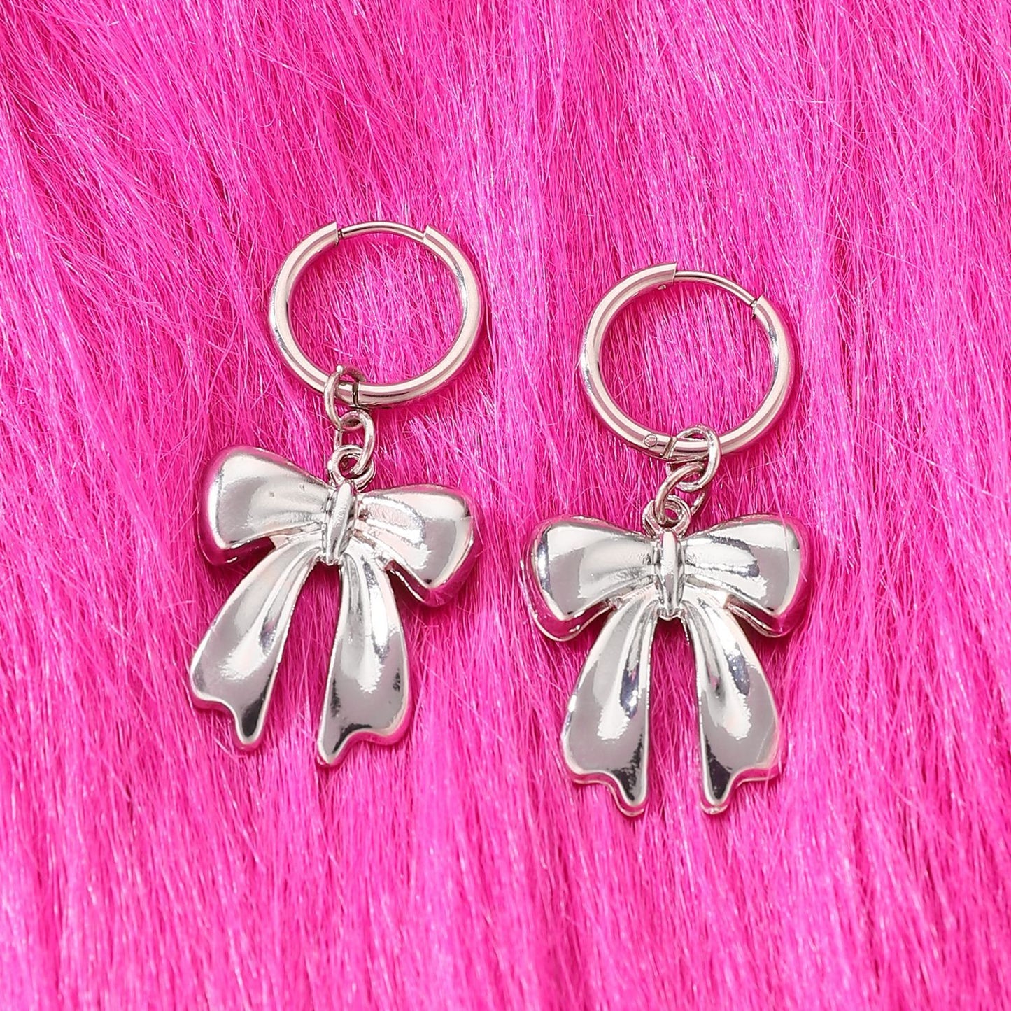 Cute Swirls Bowknot Gothic Charm Rivet Earrings