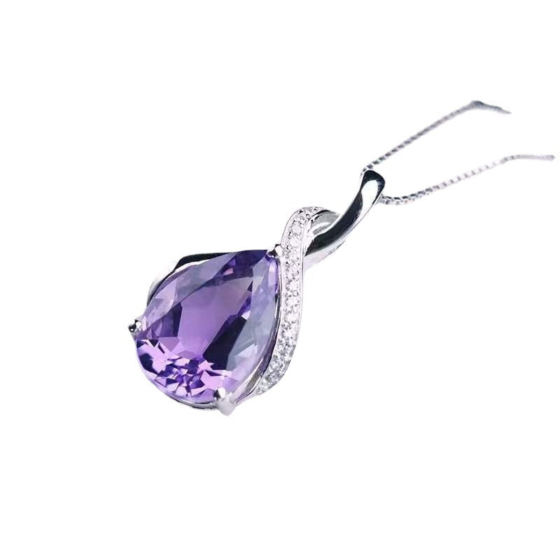 Natural Topaz Pendant Clavicle Necklace For Women
