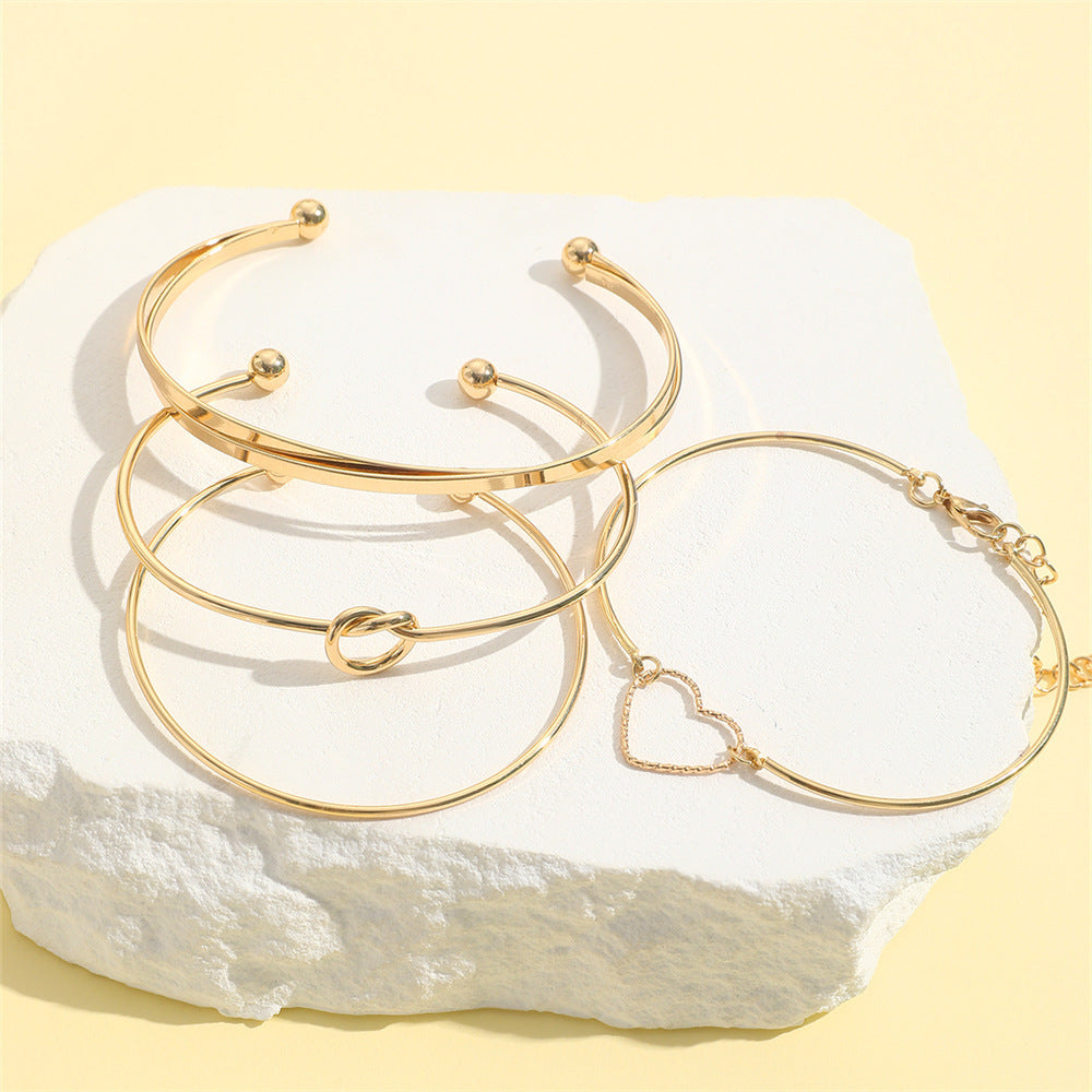 Heart Letter Love Bangle Bracelet