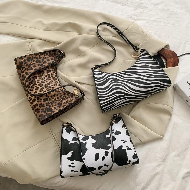 striped spotted niche leopard print underarm bag