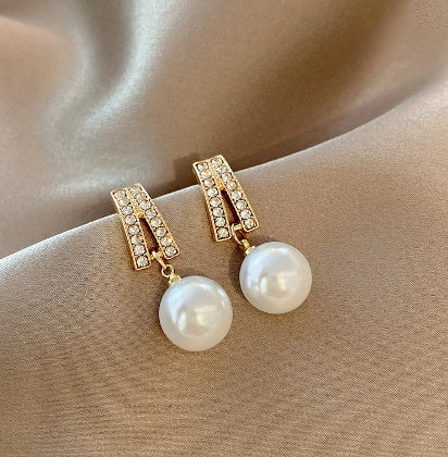 Needle Rhinestone Earrings