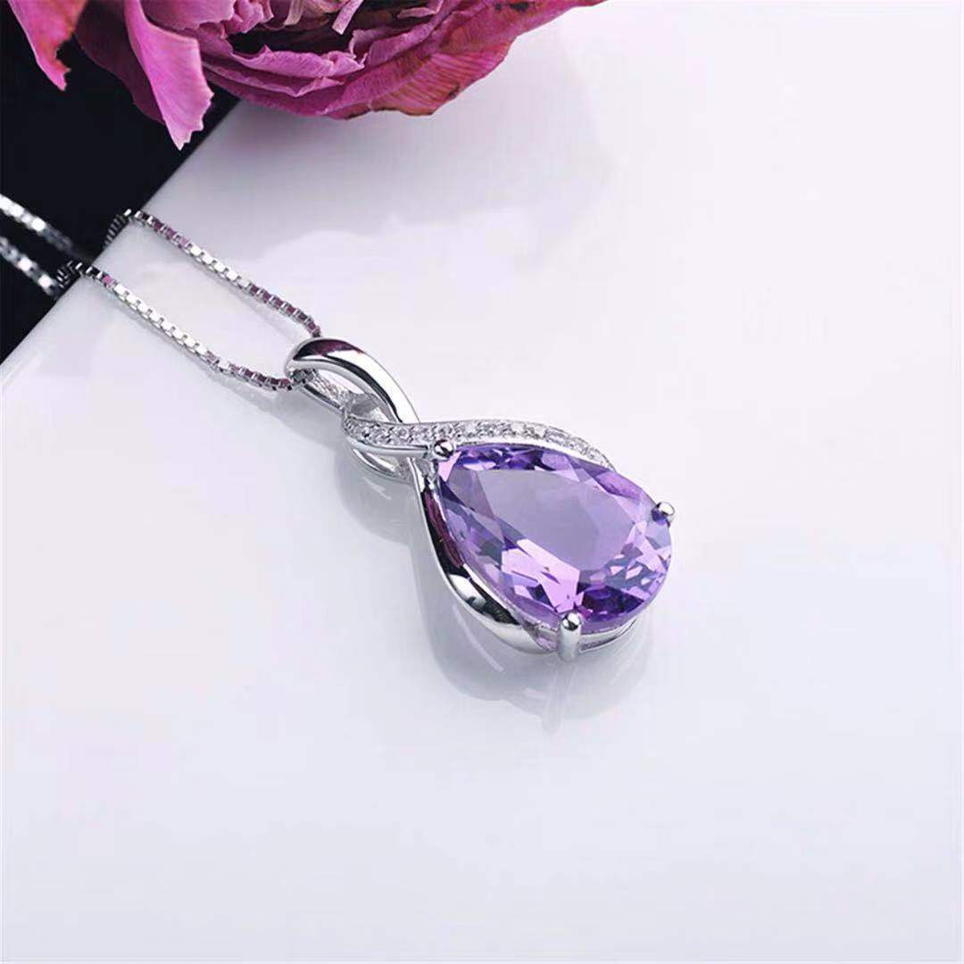Natural Topaz Pendant Clavicle Necklace For Women