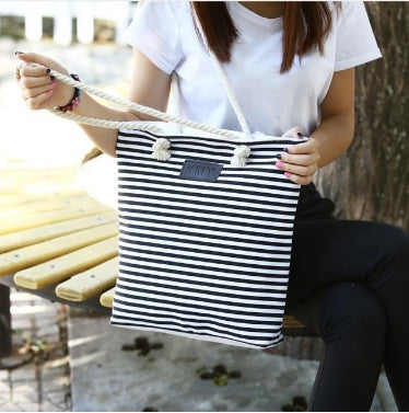 Shoulder Stripe Tote Summer Beach Bag