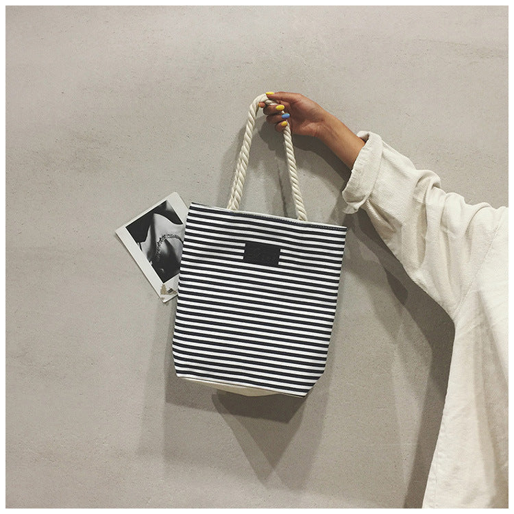 Shoulder Stripe Tote Summer Beach Bag