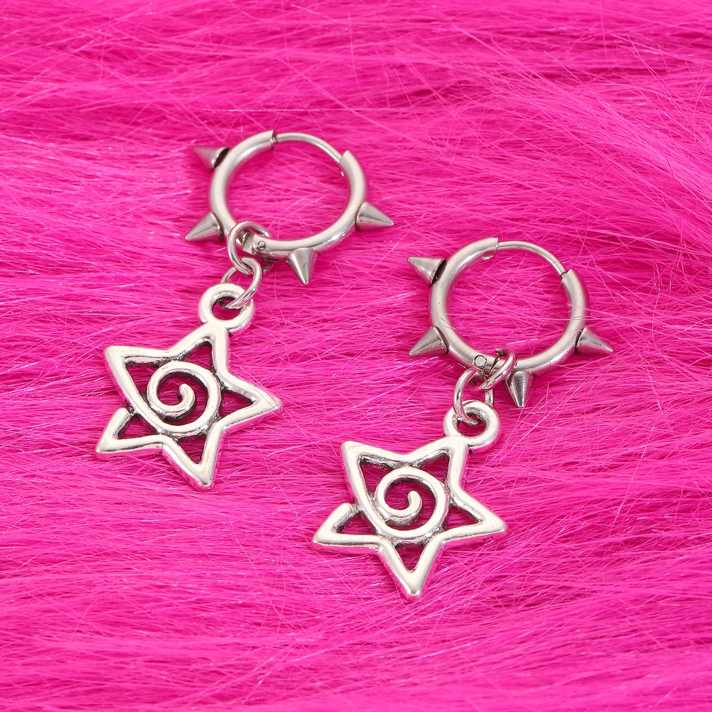 Cute Swirls Bowknot Gothic Charm Rivet Earrings