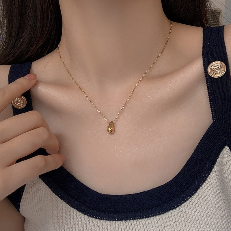 Water Drop Titanium Steel Necklace
