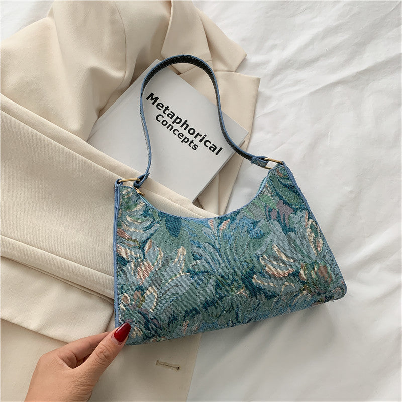 Oil Painting One-shoulder Underarm Crossbody Bag