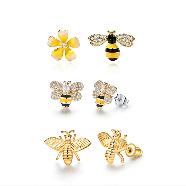 Crystal Rhinestone Bee Earings