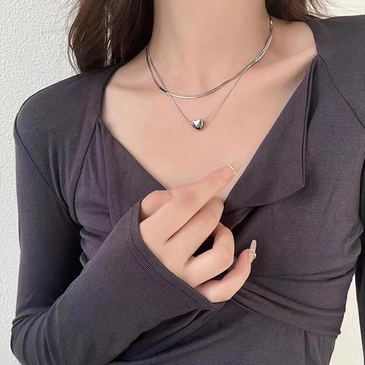 Double-layer Twin Love Necklace For Women
