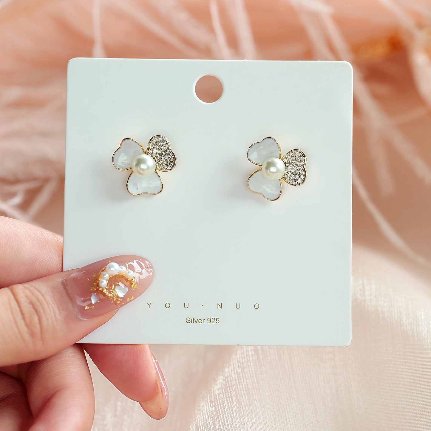 Needle Rhinestone Earrings