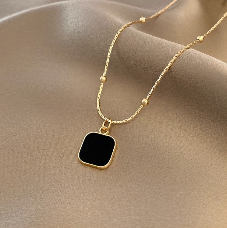 Fashion Geometry Pattern Square Necklace For Women