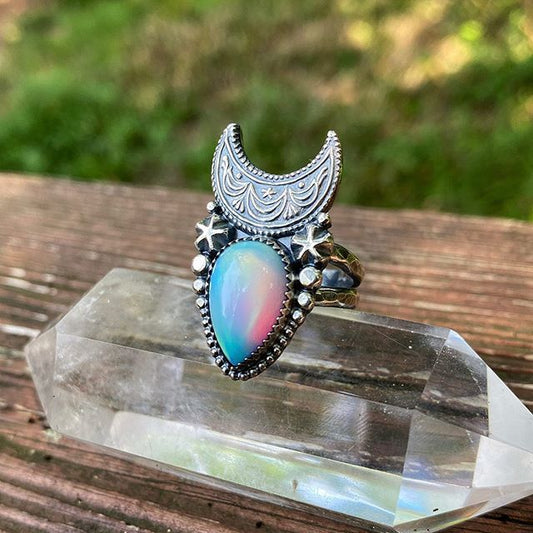 Creative Vintage Geometry Shape Moon Rings