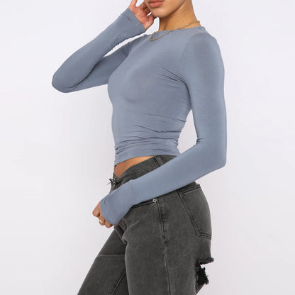 Slim Long-sleeved Pullovers Tops