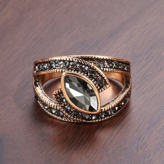 Kinel Boho Ethnic Bride Wedding Crystal Ring