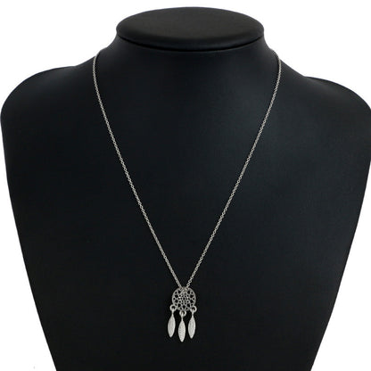 Hollow feather bracelet pendant earrings ring set