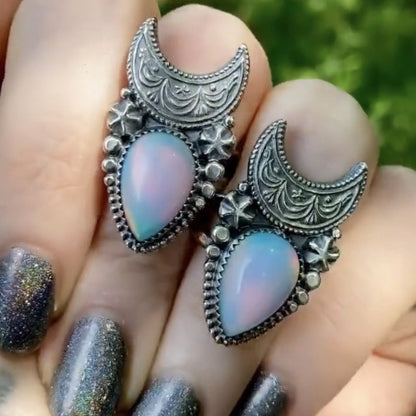 Creative Vintage Geometry Shape Moon Rings
