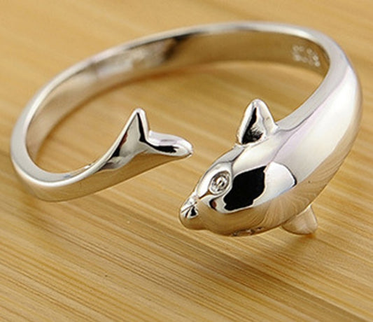 Cute Dolphin Ring Adjustable