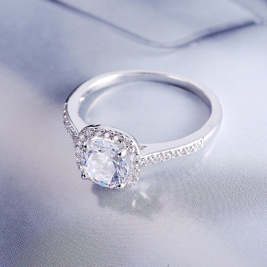 Engagement Square Bague Cubic Zirconia