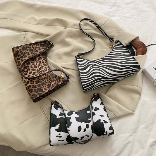 striped spotted niche leopard print underarm bag