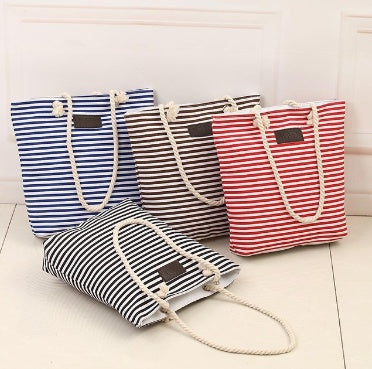 Shoulder Stripe Tote Summer Beach Bag