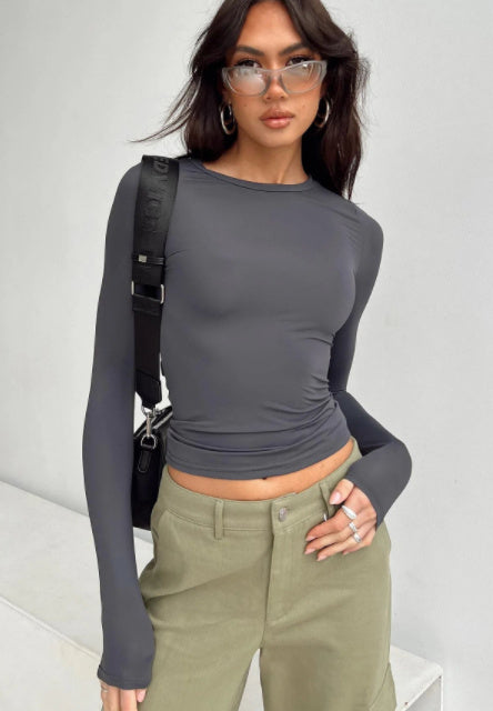 Slim Long-sleeved Pullovers Tops