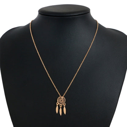 Hollow feather bracelet pendant earrings ring set