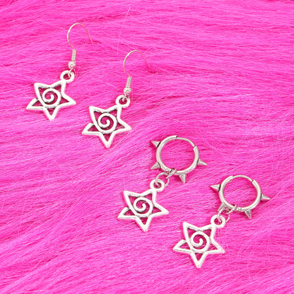 Cute Swirls Bowknot Gothic Charm Rivet Earrings