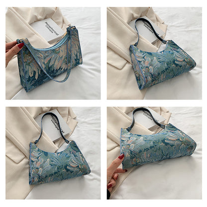 Oil Painting One-shoulder Underarm Crossbody Bag