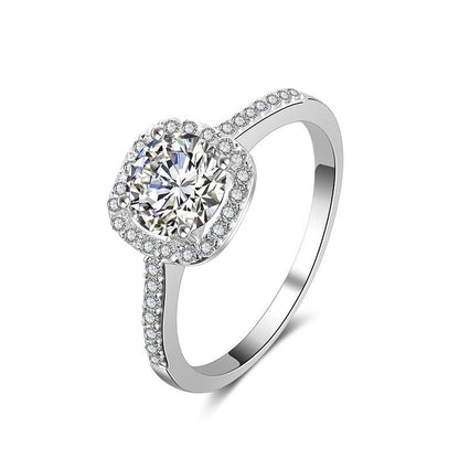 Engagement Square Bague Cubic Zirconia
