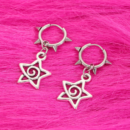 Cute Swirls Bowknot Gothic Charm Rivet Earrings