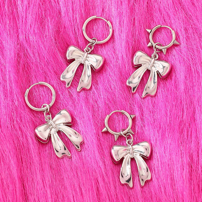 Cute Swirls Bowknot Gothic Charm Rivet Earrings