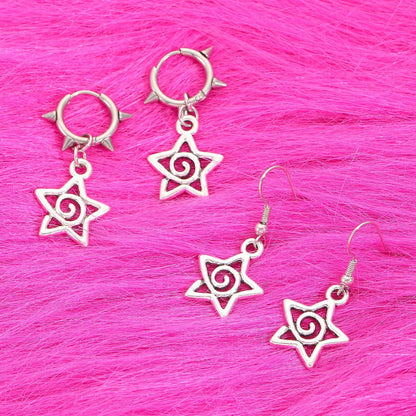 Cute Swirls Bowknot Gothic Charm Rivet Earrings