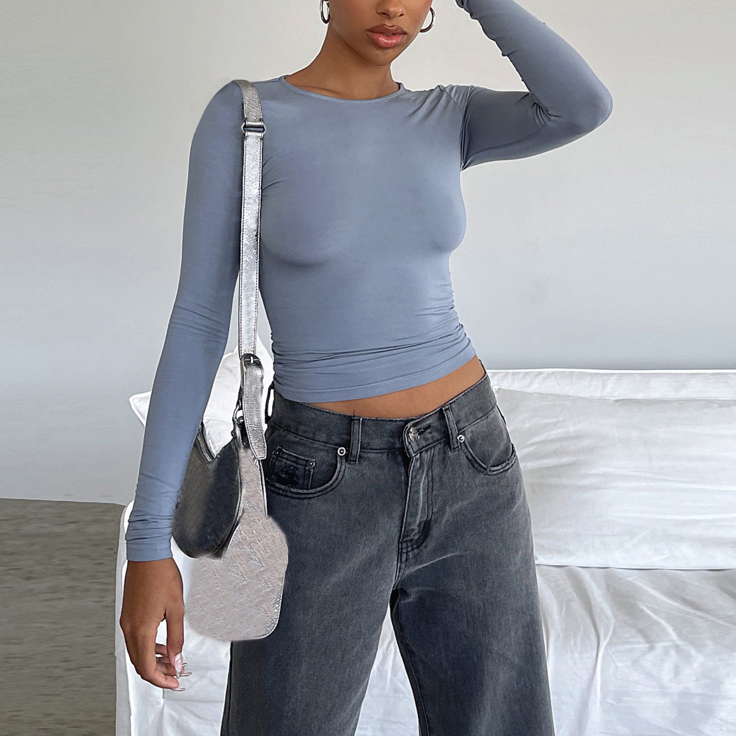 Slim Long-sleeved Pullovers Tops