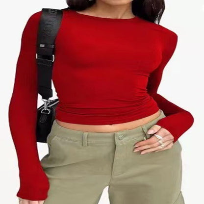 Slim Long-sleeved Pullovers Tops
