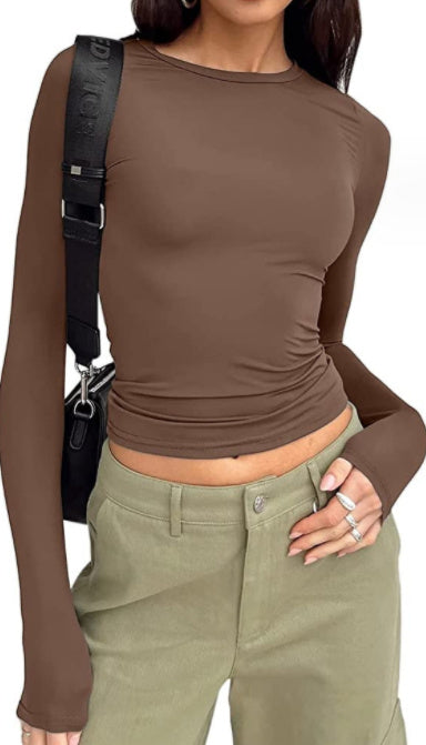 Slim Long-sleeved Pullovers Tops