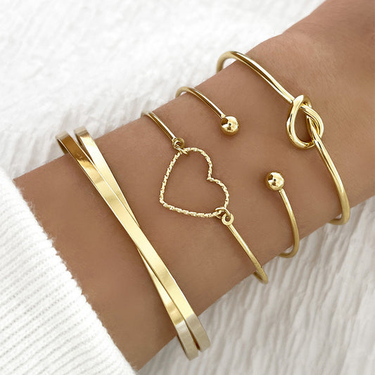 Heart Letter Love Bangle Bracelet