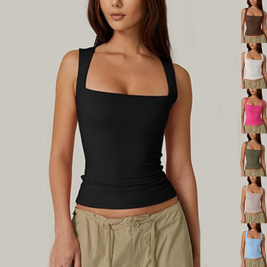 Summer Square-neck Tank Vest Ins Fashion