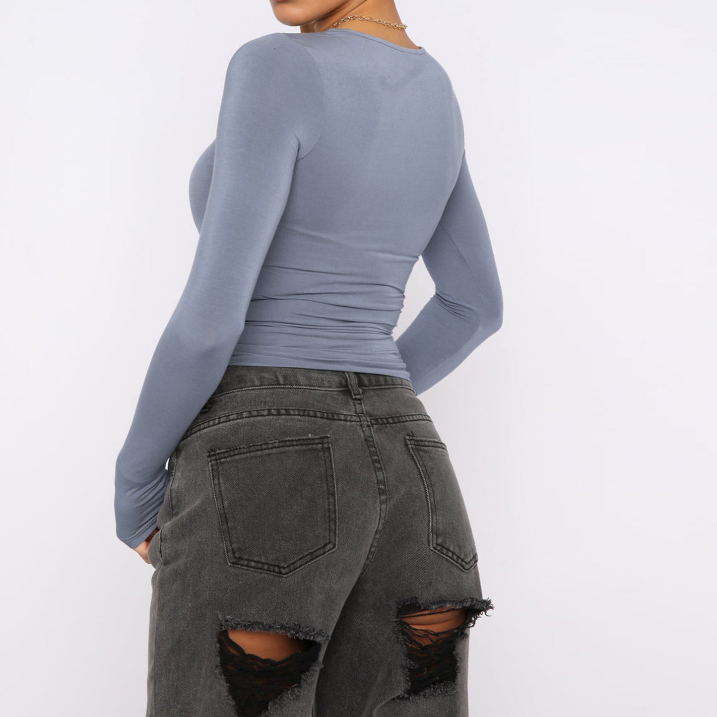 Slim Long-sleeved Pullovers Tops